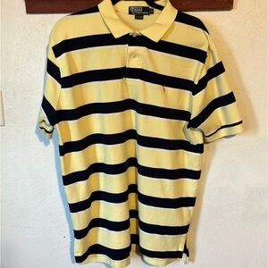 Polo by Ralph Lauren Yellow Navy‎ and White Striped Polo Shirt